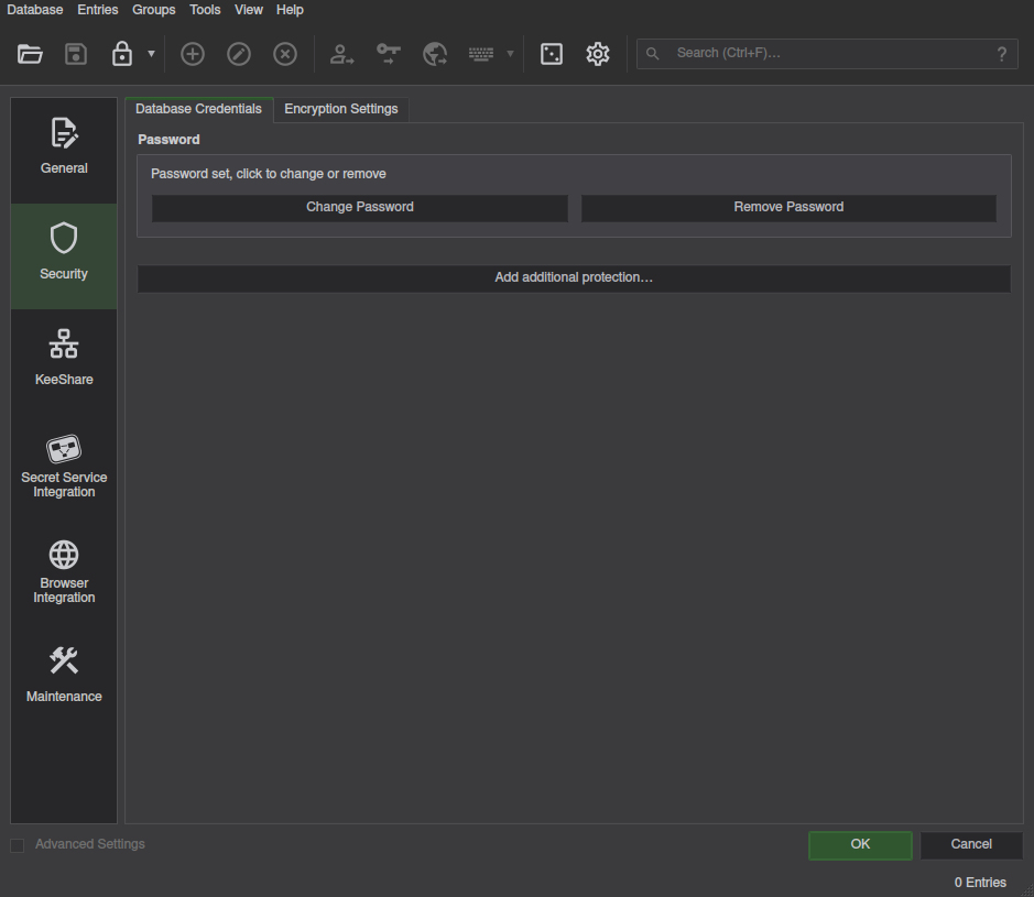 Existing Database - Security Settings