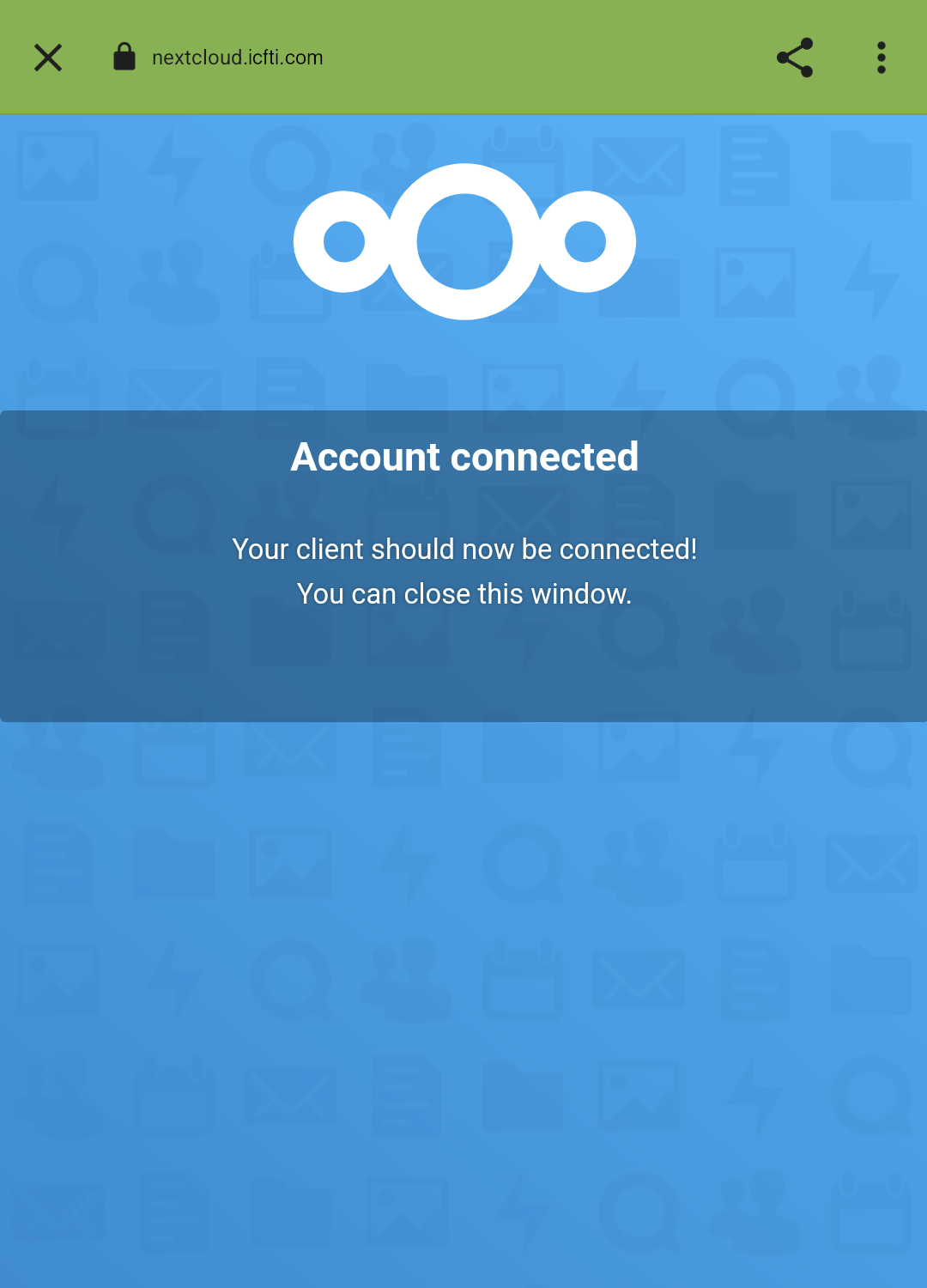 Nextcloud App - DAVx5 Connected