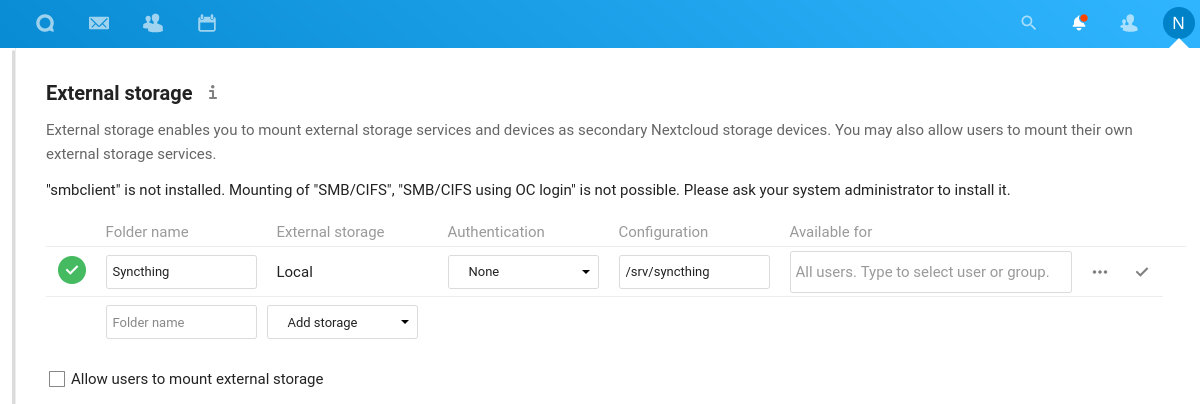 nextcloud syncthing