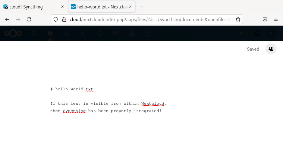 Nextcloud - View Synced File