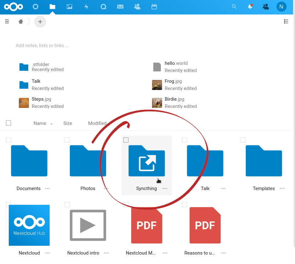 Nextcloud - Syncthing Folder